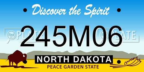 245M06 North Dakota License Plate