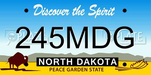 245MDG North Dakota License Plate
