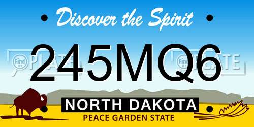245MQ6 North Dakota License Plate