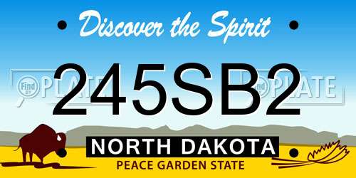245SB2 North Dakota License Plate