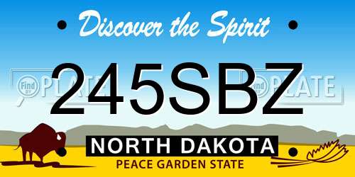 245SBZ North Dakota License Plate