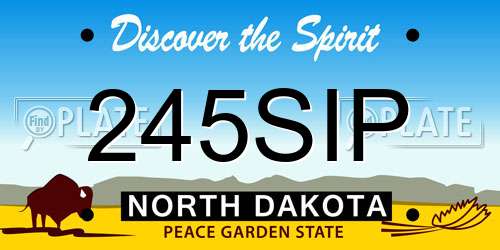 245SIP North Dakota License Plate