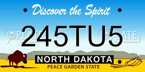 245TU5 North Dakota License Plate