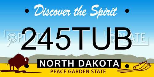 245TUB North Dakota License Plate