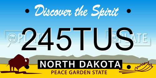 245TUS North Dakota License Plate