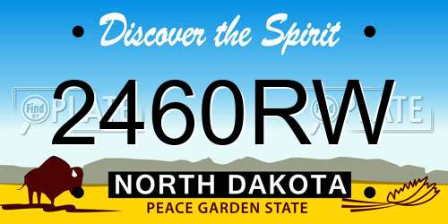 2460RW North Dakota License Plate