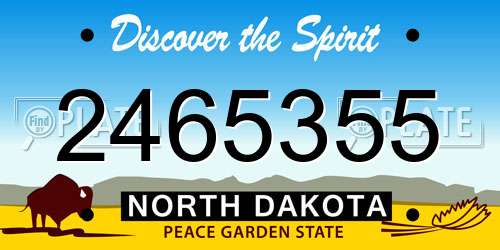 2465355 North Dakota License Plate