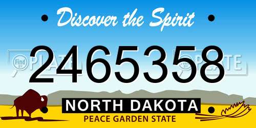 2465358 North Dakota License Plate