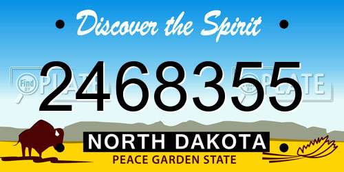 2468355 North Dakota License Plate
