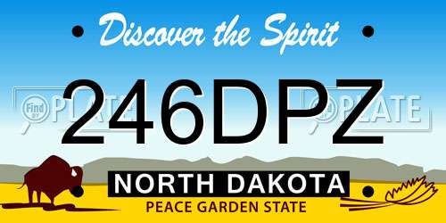 246DPZ North Dakota License Plate