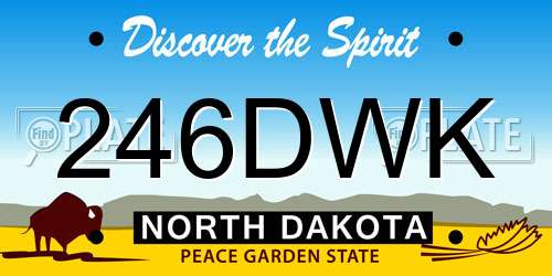 246DWK North Dakota License Plate