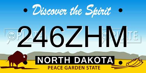 246ZHM North Dakota License Plate