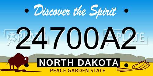 24700A2 North Dakota License Plate
