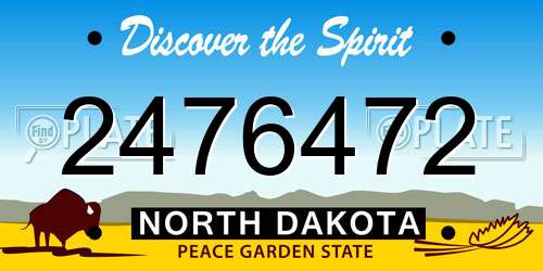 2476472 North Dakota License Plate