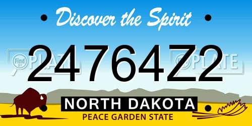 24764Z2 North Dakota License Plate