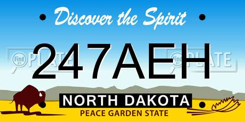 247AEH North Dakota License Plate