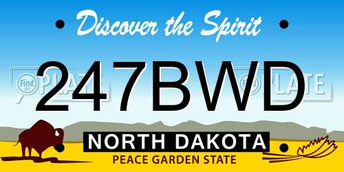 247BWD North Dakota License Plate