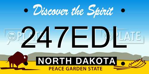 247EDL North Dakota License Plate