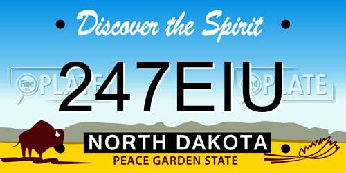 247EIU North Dakota License Plate