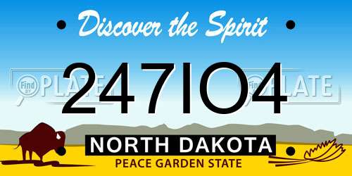 247IO4 North Dakota License Plate