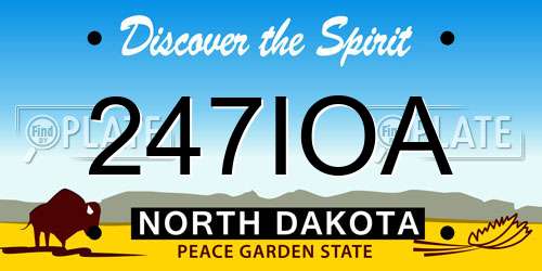 247IOA North Dakota License Plate