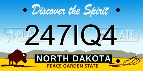 247IQ4 North Dakota License Plate