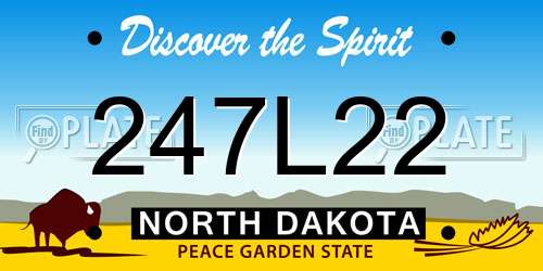 247L22 North Dakota License Plate