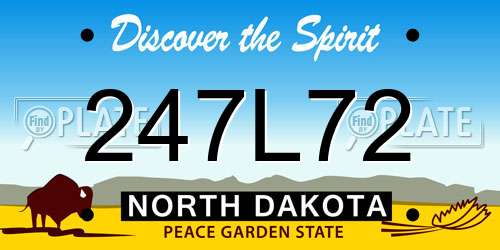 247L72 North Dakota License Plate