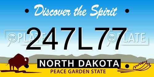247L77 North Dakota License Plate