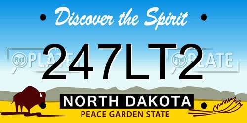 247LT2 North Dakota License Plate