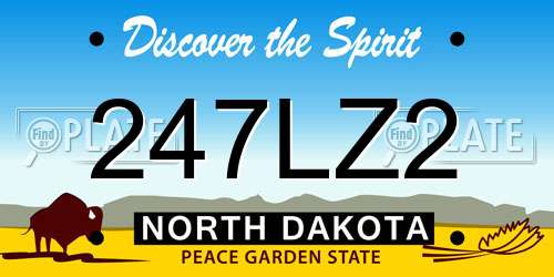 247LZ2 North Dakota License Plate