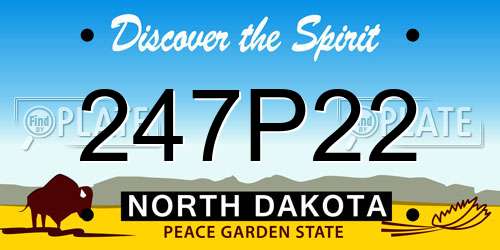 247P22 North Dakota License Plate