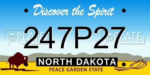 247P27 North Dakota License Plate