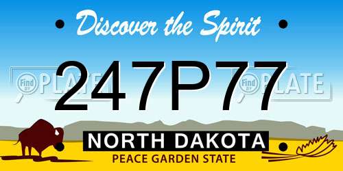 247P77 North Dakota License Plate