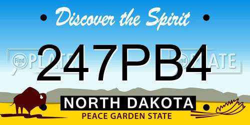 247PB4 North Dakota License Plate
