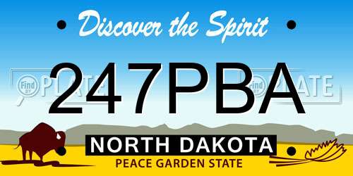247PBA North Dakota License Plate