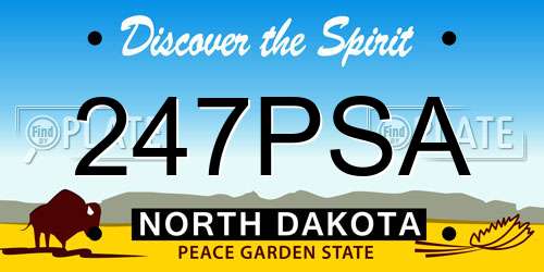 247PSA North Dakota License Plate