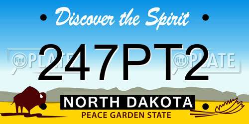 247PT2 North Dakota License Plate