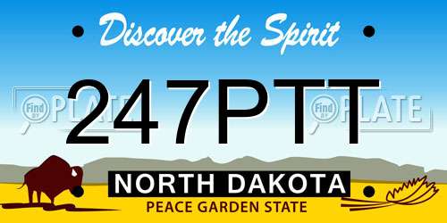 247PTT North Dakota License Plate