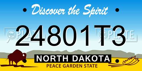 24801T3 North Dakota License Plate