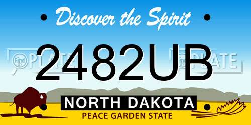 2482UB North Dakota License Plate