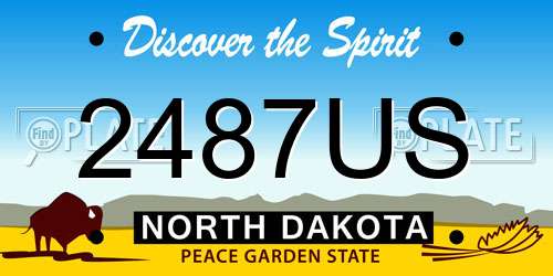 2487US North Dakota License Plate