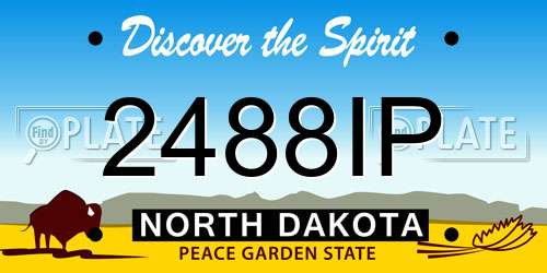 2488IP North Dakota License Plate