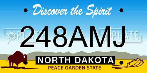 248AMJ North Dakota License Plate