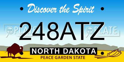 248ATZ North Dakota License Plate