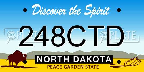 248CTD North Dakota License Plate