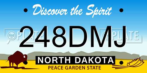 248DMJ North Dakota License Plate