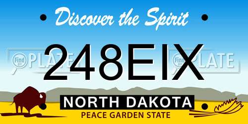 248EIX North Dakota License Plate