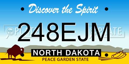 248EJM North Dakota License Plate