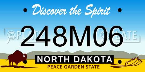 248M06 North Dakota License Plate